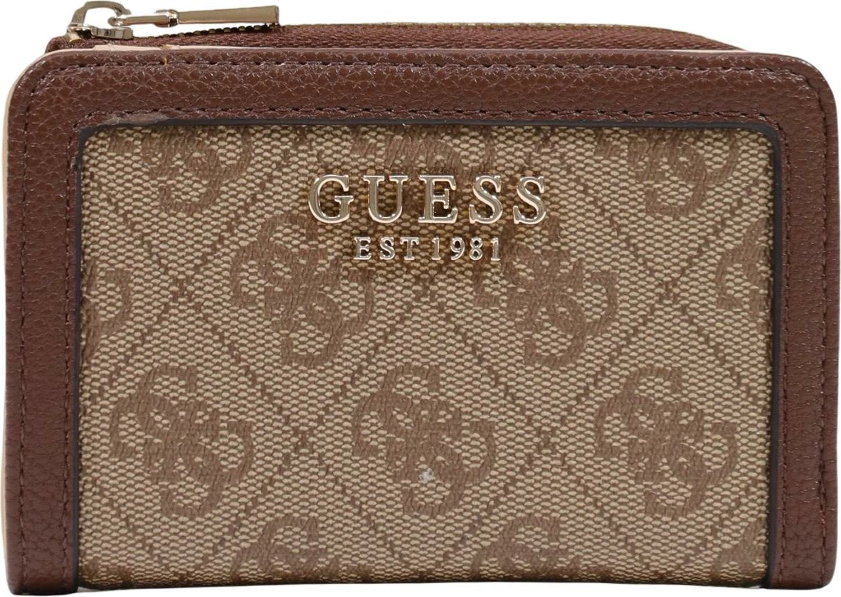 Portofol i vogël Guess Coleen Logo SML ZIP SWSG97 49156, latte