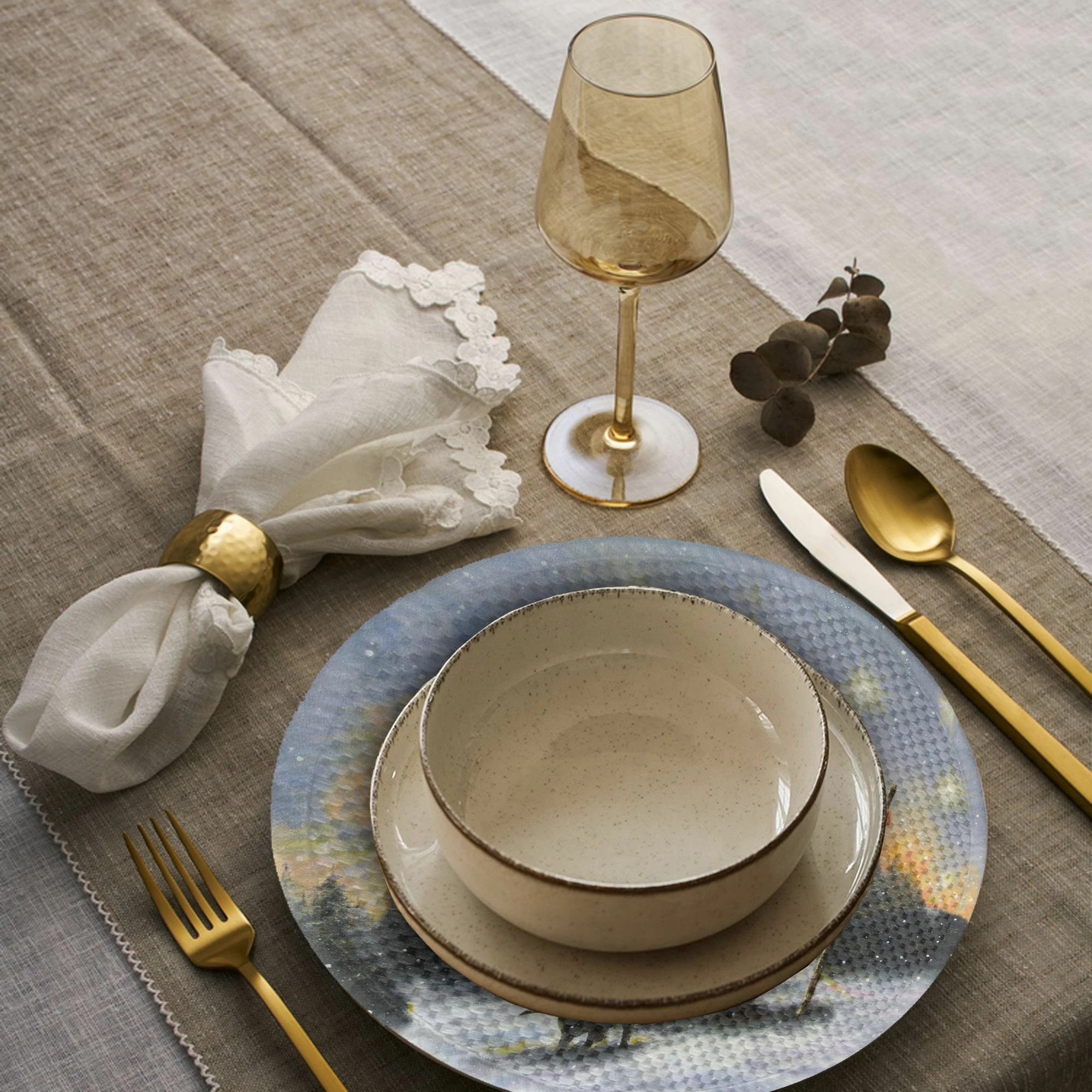 Set nënshtruesish tavoline Hermia Concept, shumëngjyrësh, 4 copë, 37cm