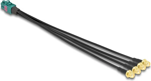 Kabllo adapter DeLOCK 90283, Mini FAKRA Z në 4x SMA, 0.2 m, e zezë