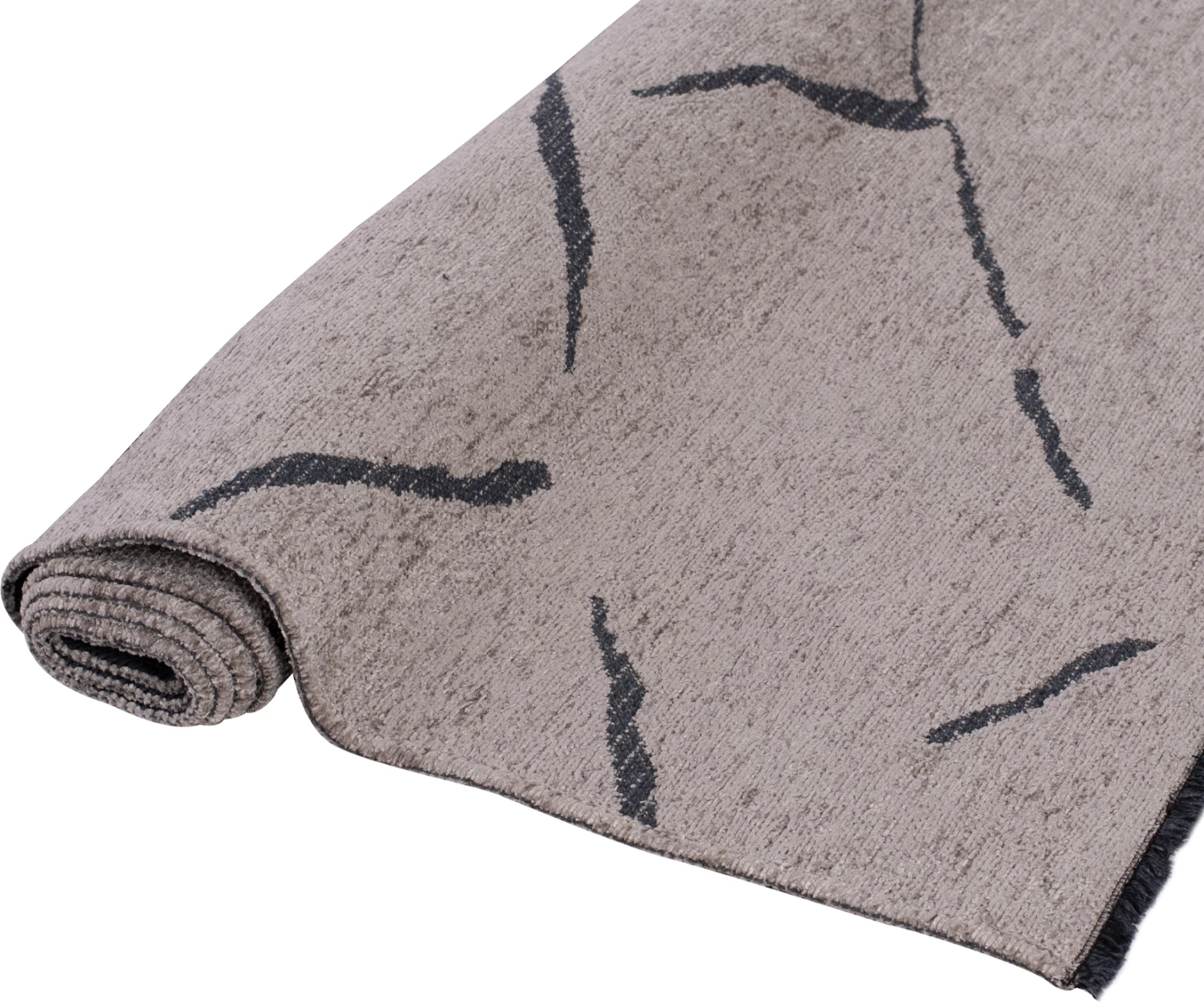 Tepih modern, ngjyrë gri e çelët, me vetë-franxha, FH7674.02, 160x230 cm