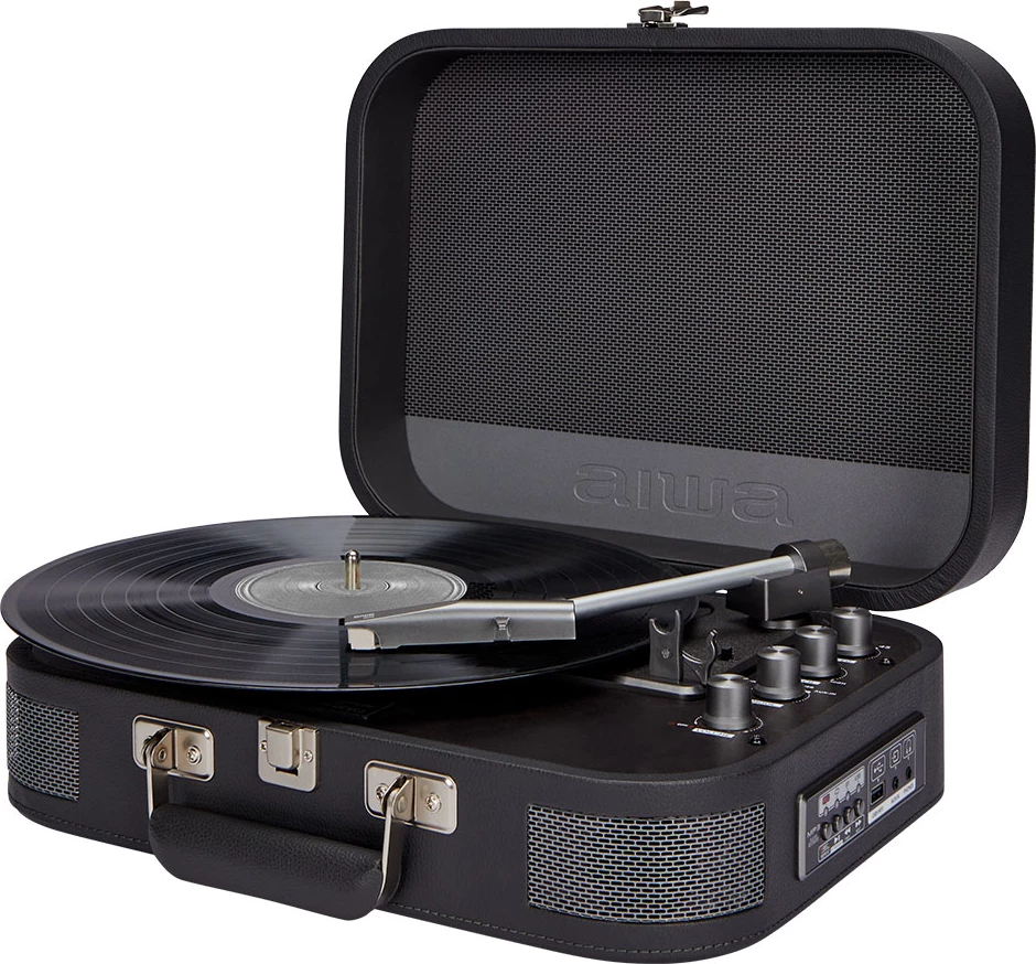 Gramofon Aiwa Vintage VPX-1951TN, Bluetooth 5.0, USB, altoparlantë të integruar, i zi