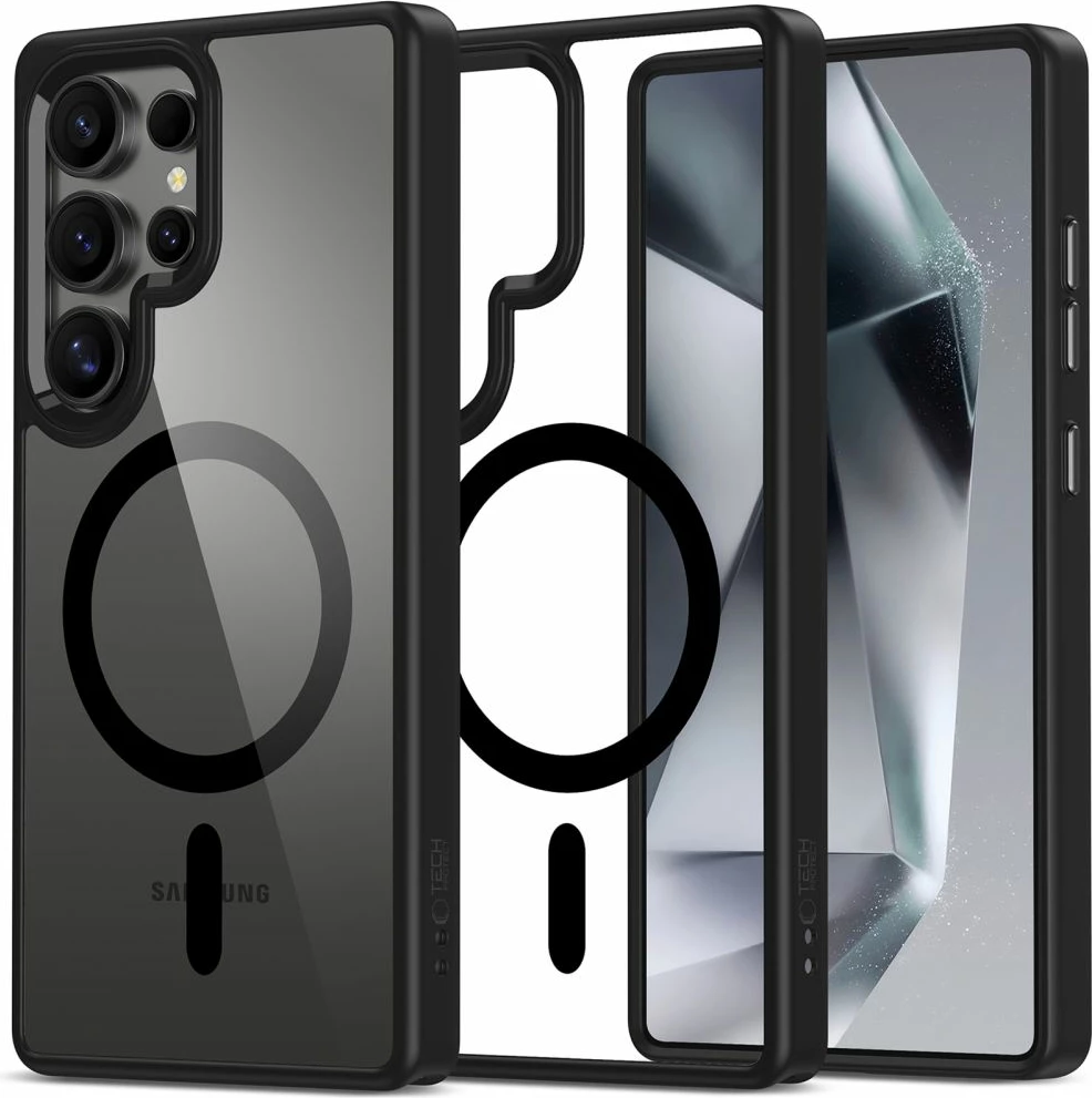 Mbështjellës Tech-Protect MagMat MagSafe për Samsung Galaxy S25 Ultra, i zi/transparente