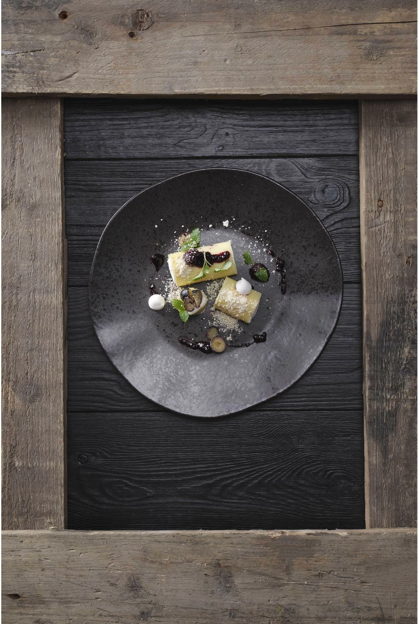 Pjatë Porland Genesis Ironstone Signature Ø300 mm e zezë, set 6 copë