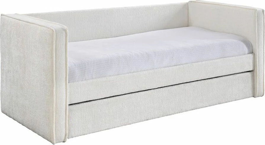 Krevati divan Calmo, për dyshek 90x190cm, krem, 222x99x84.2