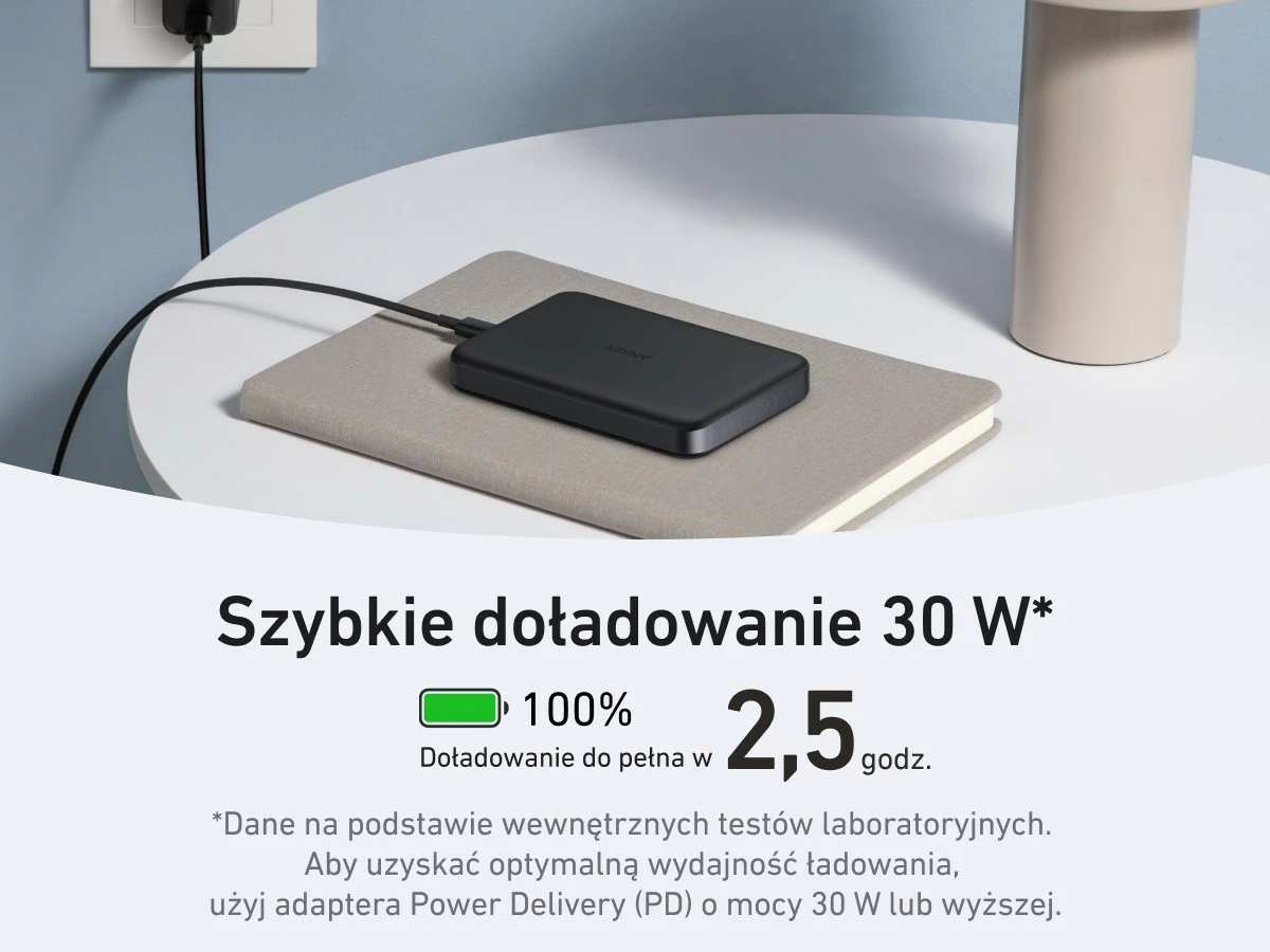 Powerbank me valë Anker MagGo A1664H11, 10000mAh, USB-C, iPhone 12–15, e zezë