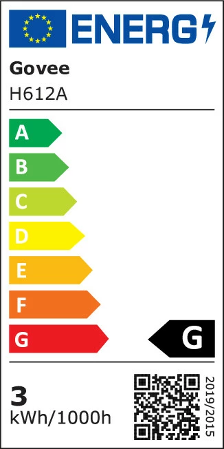 Shirit LED Govee Strip Light S, 5 m, Wi‑Fi/Bluetooth, Matter Ready, 16M ngjyra, i bardhë