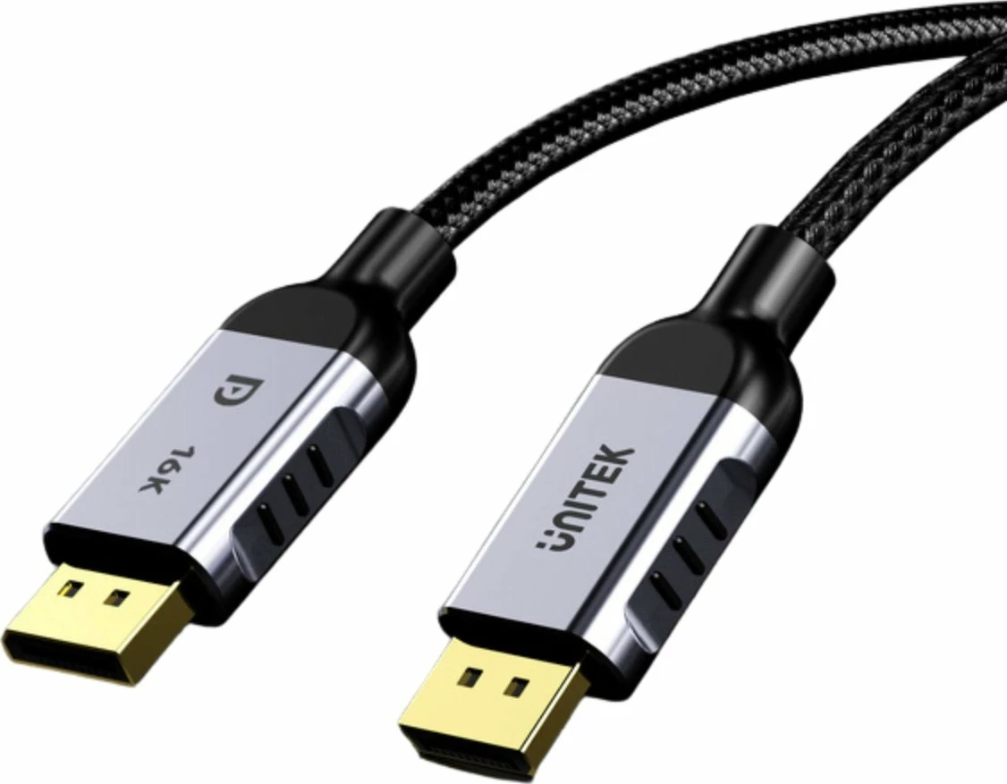 Kabllo DisplayPort Unitek C1626GY01-1.5M 1.5 m DP 2.1 80 Gbps, e zezë