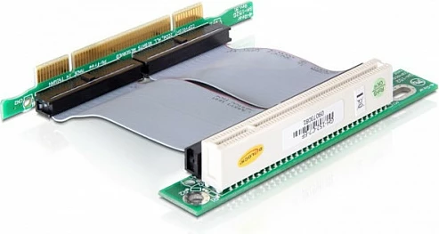 Riser kartë DeLOCK PCI 32-bit, kabllo fleksibile 0.07 m, interne, e gjelbër/gri