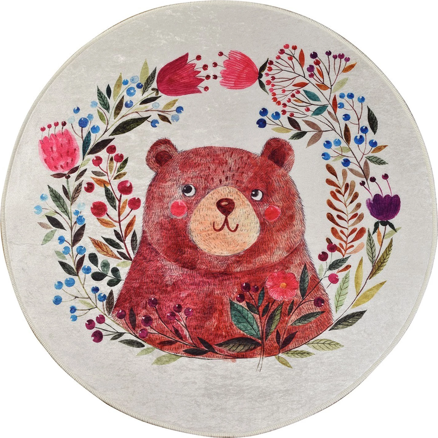 Qilim i rrumbullakët, shumëngjyrësh, 140cm, Conceptum Hypnose, Bears Garden