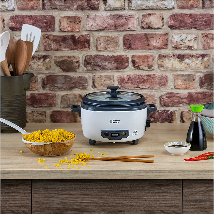 Tenxhere elektrike për oriz Russell Hobbs 27030-56, 1.4 L, 300 W, e zezë/bardhë