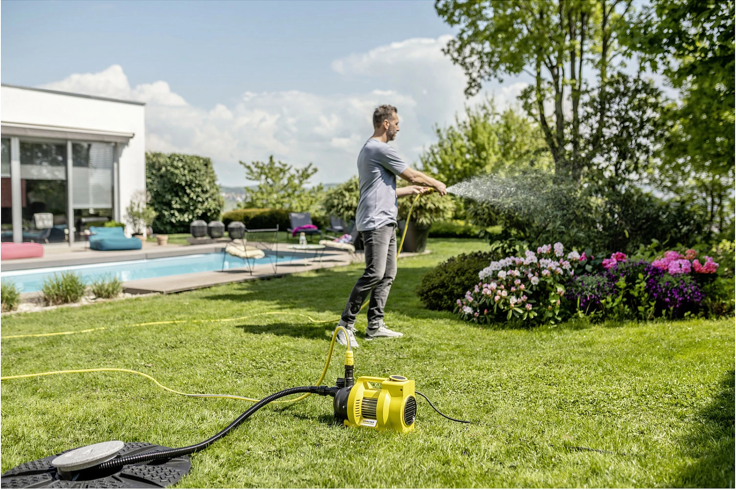 Pompë kopshti Kärcher BP 4.500 Garden, 550 W, 4500 l/h, e verdhë/zezë