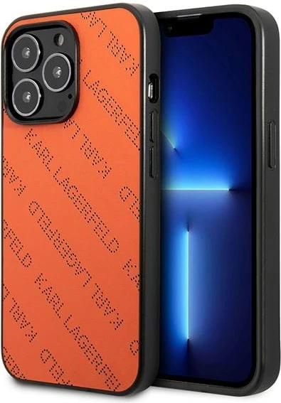 Mbështjellës Karl Lagerfeld Perforated Allover për iPhone 13 Pro / 13 6.1", Portokalli