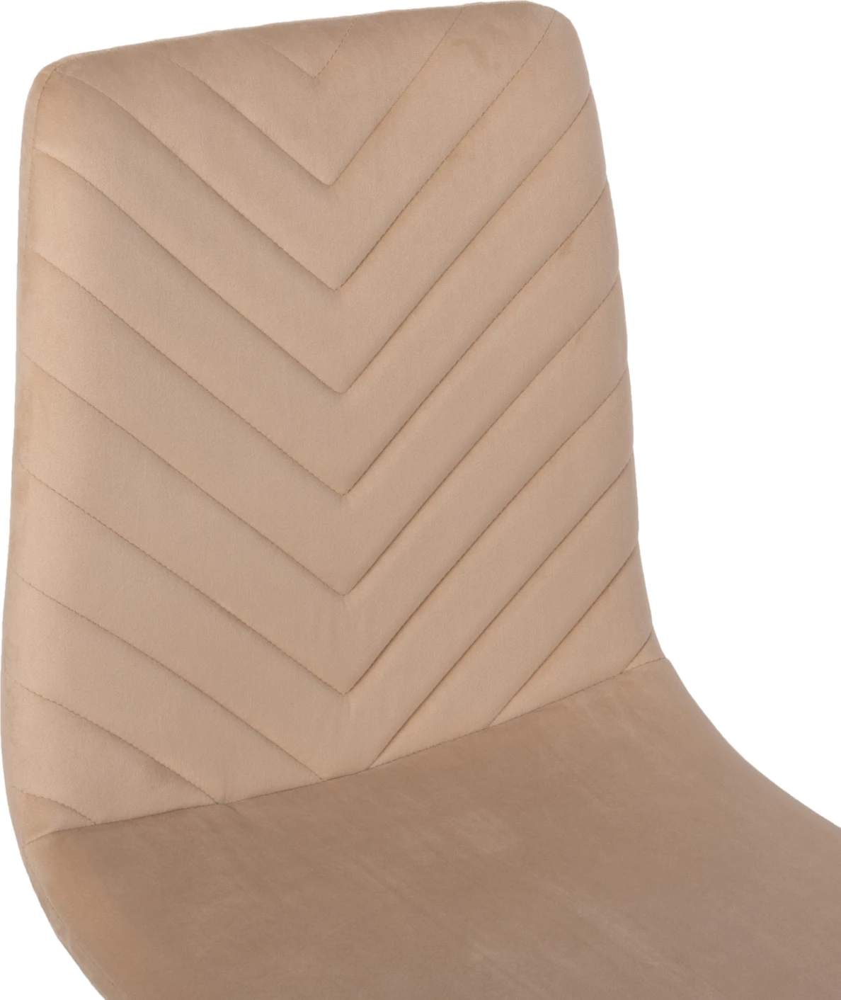 Karrige ngrënieje LATRELL FH8587.05, kadife ecru & këmbë metalike të zeza, 43x54x88H cm., set prej 4 copë