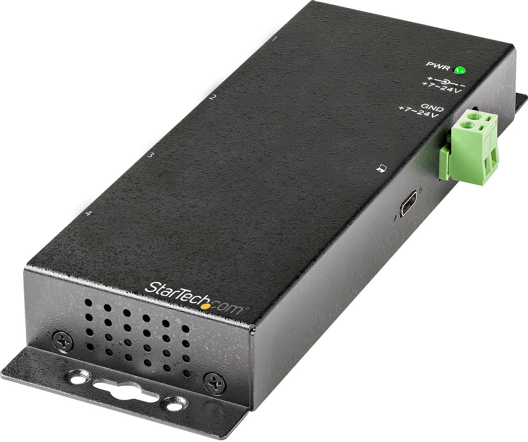 USB-C Hub industrial StarTech HB31C2A2CME, 4 porta, 10Gbps, 2x USB-C + 2x USB-A, me rrymë, i montueshëm, i zi
