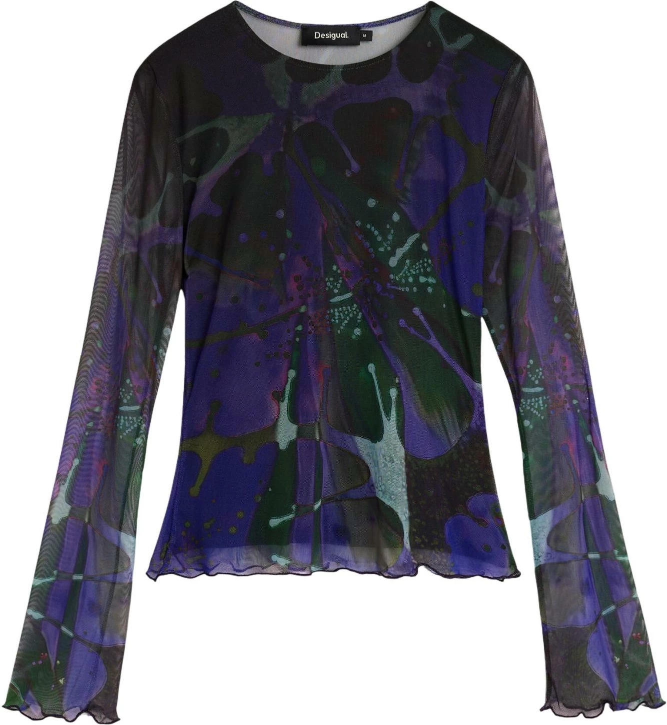 Maicë me mëngë të gjata për femra Desigual TS_DOTS LEAF_LACROIX 26WWTK02, vjollcë [Madhësia: M]