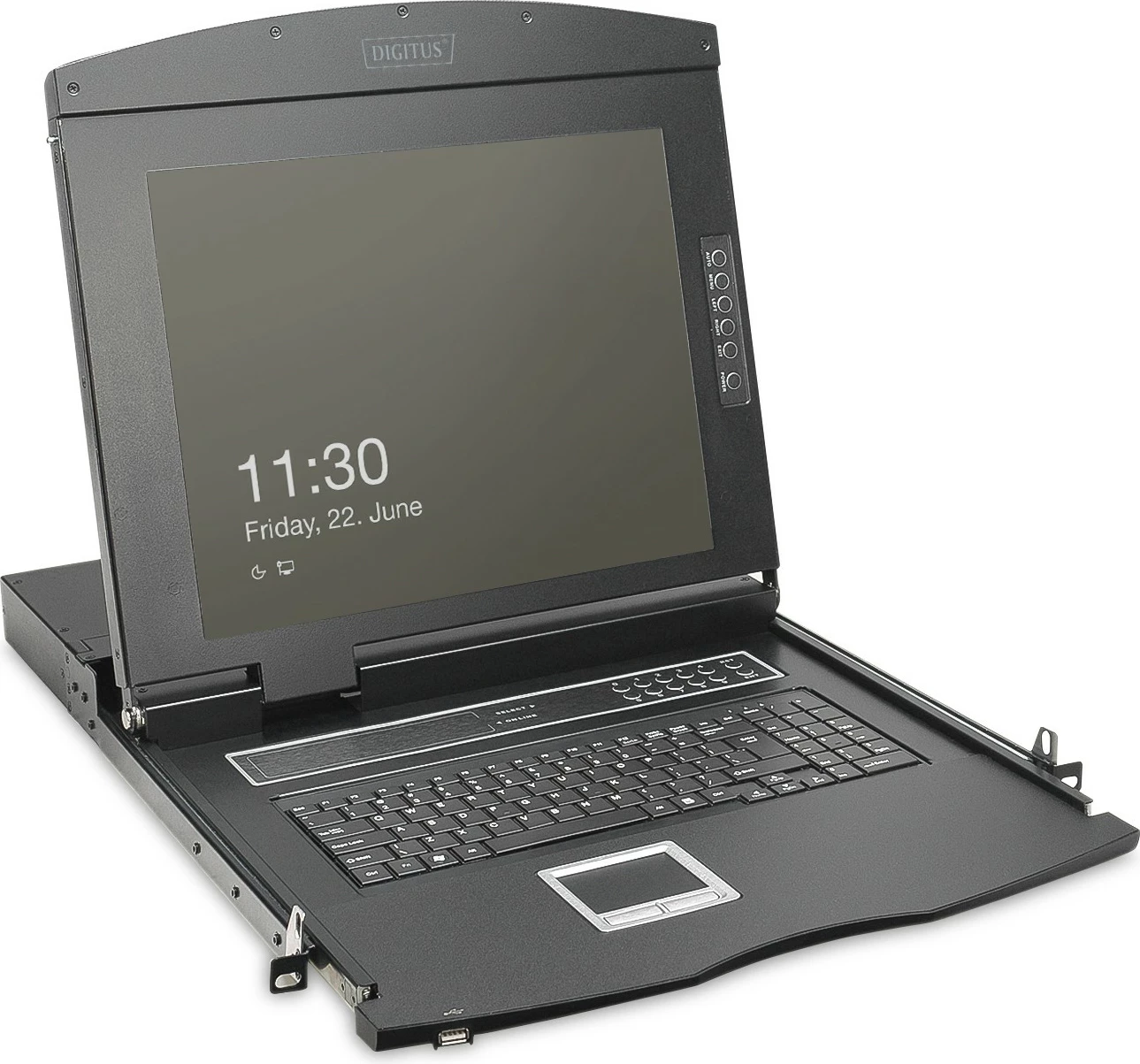 Konzolë rack Digitus 19" HD LCD, 8-port HDMI KVM, AZERTY, e zezë
