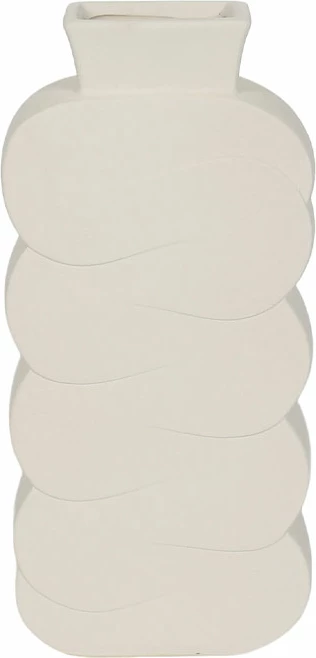Vazo dekorative AYLA, qeramike, e bardhë, 14x6.5x30cm