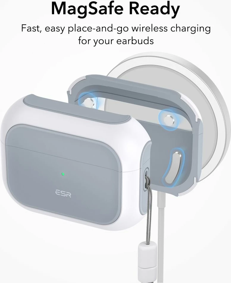 Mbështjellës ESR Orbit HaloLock me MagSafe për Apple AirPods Pro/Pro 2, Bardhë