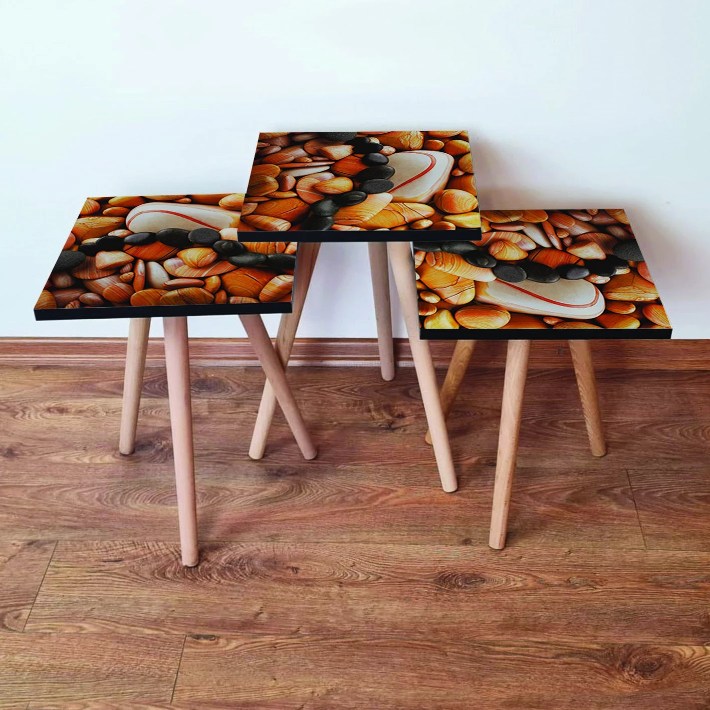 Set tavolinash të vendosshme (3 copë), Skye Decor, 3Shp64, portokalli