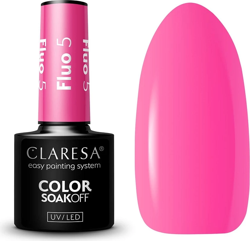 Llak për thonj për femra Claresa Soak Off UV/LED Fluorescent Hybrid Lacquer 5, 5g