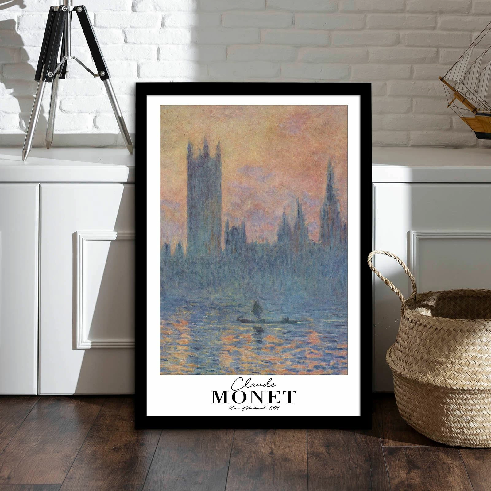 Pikturë dekorative me kornizë, Monet, shumëngjyrëshe, 42x62cm