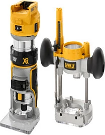 Router elektrik DeWALT 18V XR Brushless, bazë fikse, pa kabllo, zi/verdhe