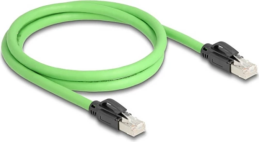 Kabllo rrjeti DeLOCK RJ45 Cat6a, 1 m, SF/UTP, PUR, e gjelbër