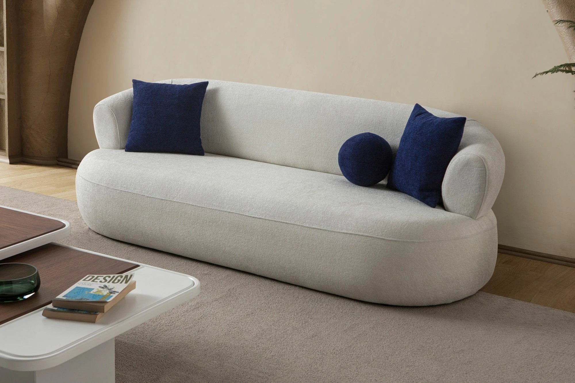 Divan treshe Atelier del Sofa, Roma, ngjyrë e bardhë