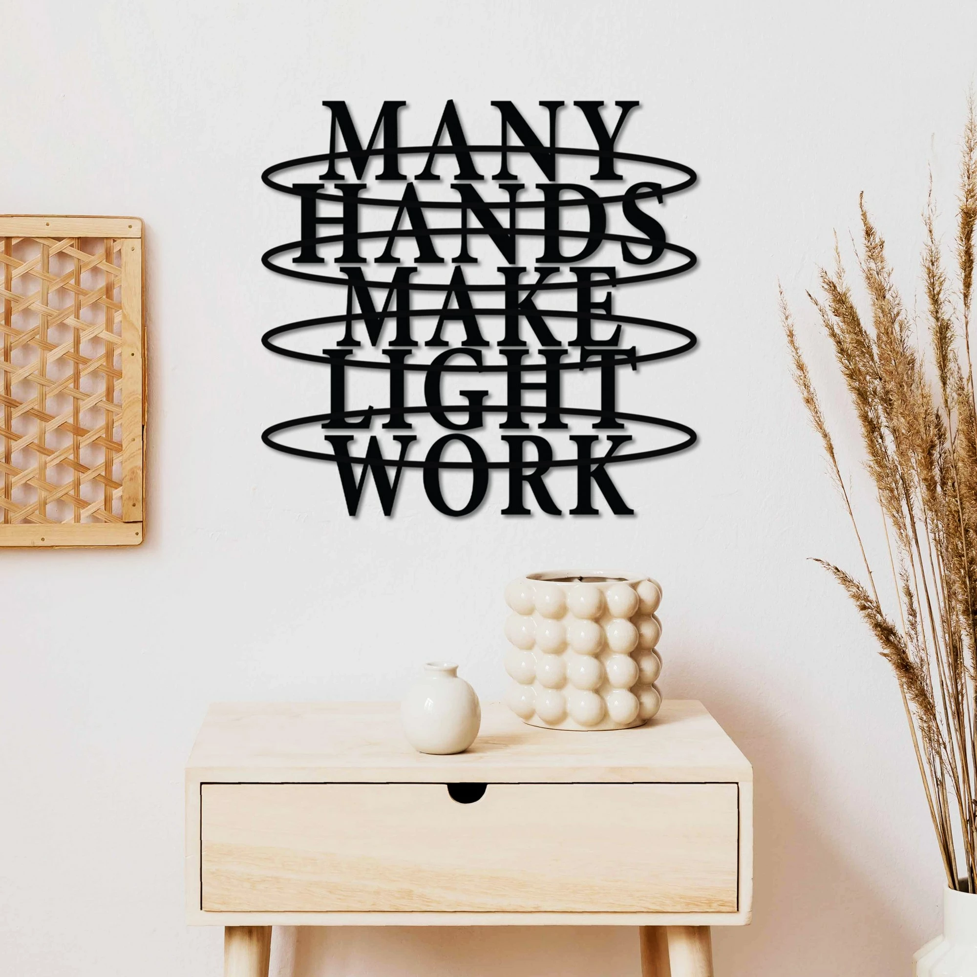 Aksesor dekorativ metalik për mur, Wallity, Hands Work