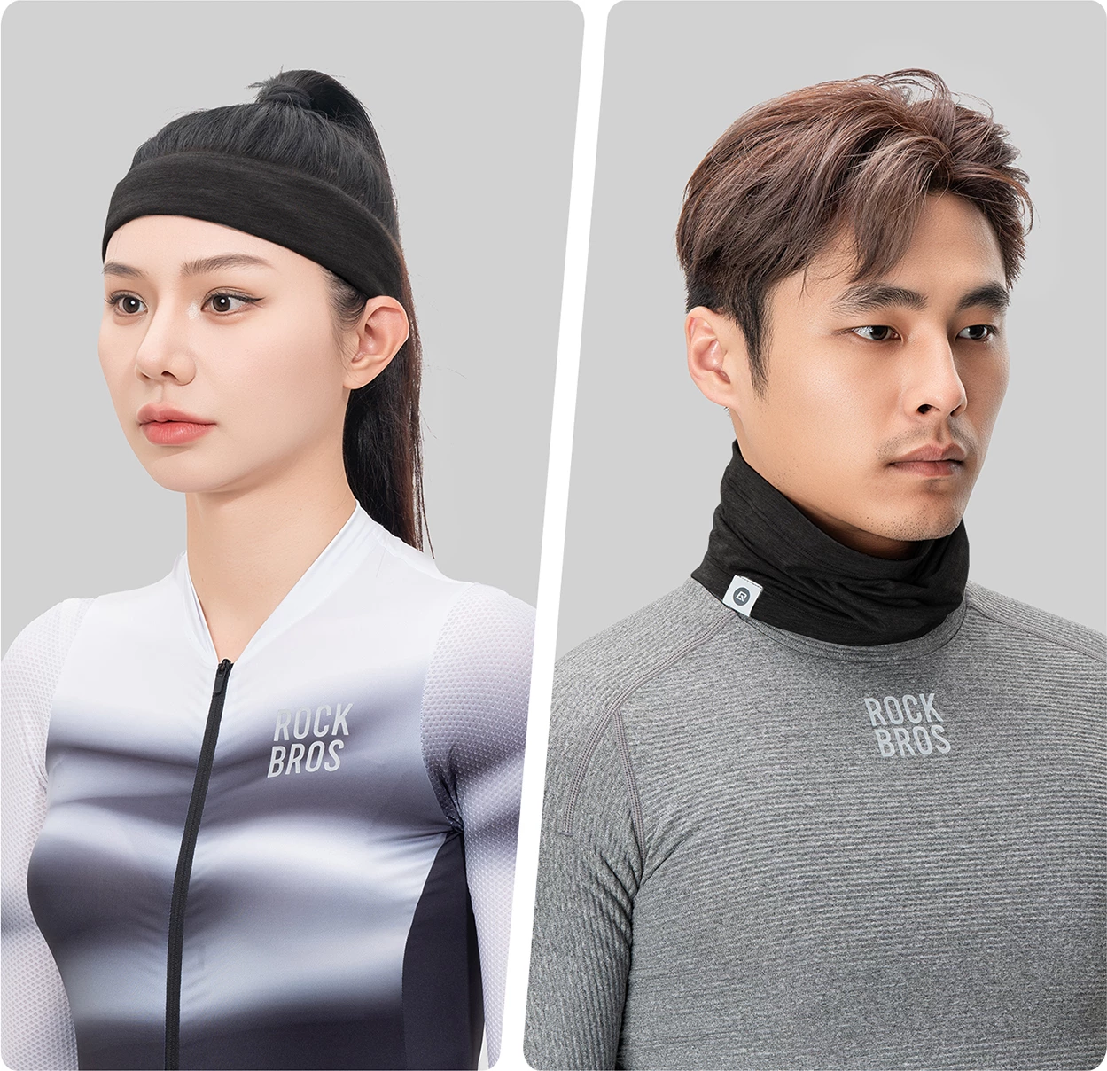 Shami termike për qafë Rockbros YDWB005, tencel + lesh, madhësi universale, e zezë