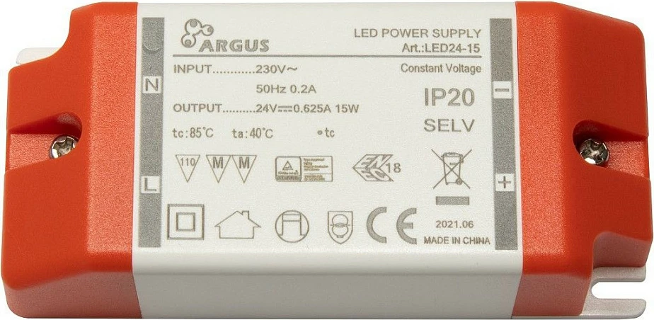 Trafo LED Inter-Tech LED24-15, 15W, 24V, 625mA, IP20