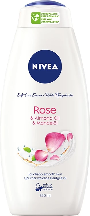 Xhel dushi për femra Nivea Rose & Almond Oil Care 750ml