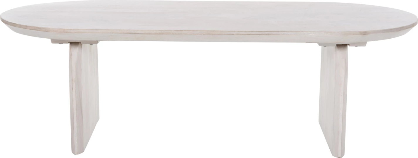 Tavolinë kafeje ovale HONKY FH9710 dru mango i fortë në të bardhë 130x60x40H cm