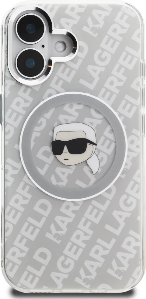 Mbështjellës Karl Lagerfeld IML Karl Head Logo MagSafe për iPhone 16, gri