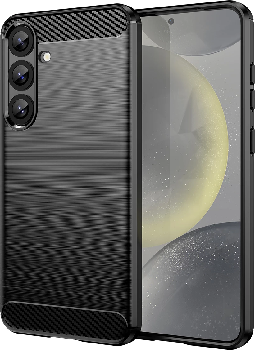 Mbështjellës Hurtel Carbon Case për Samsung Galaxy S25+, TPU, i zi