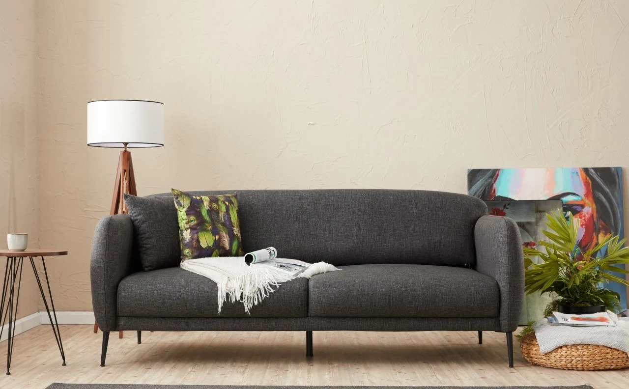 Krevat-sofa treshe Venus, ngjyrë antracit