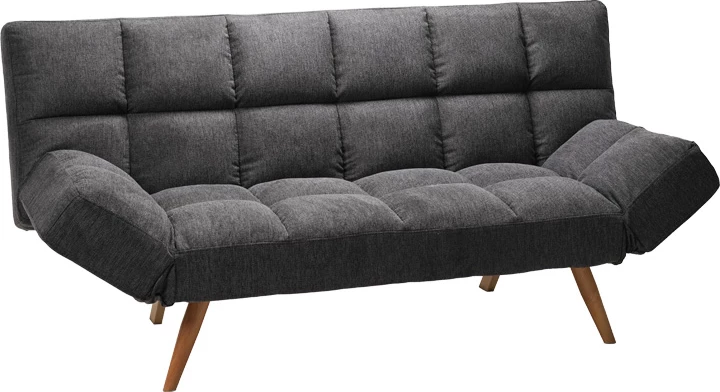 Divan-krevat 3 vendësh Freddo, material stof, ngjyrë antracit, 181x81x86cm