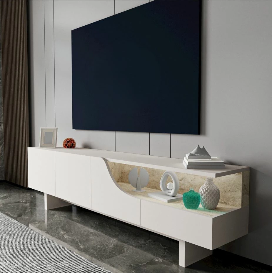 Komodë TV Skye Decor, Line, ngjyrë bezhë