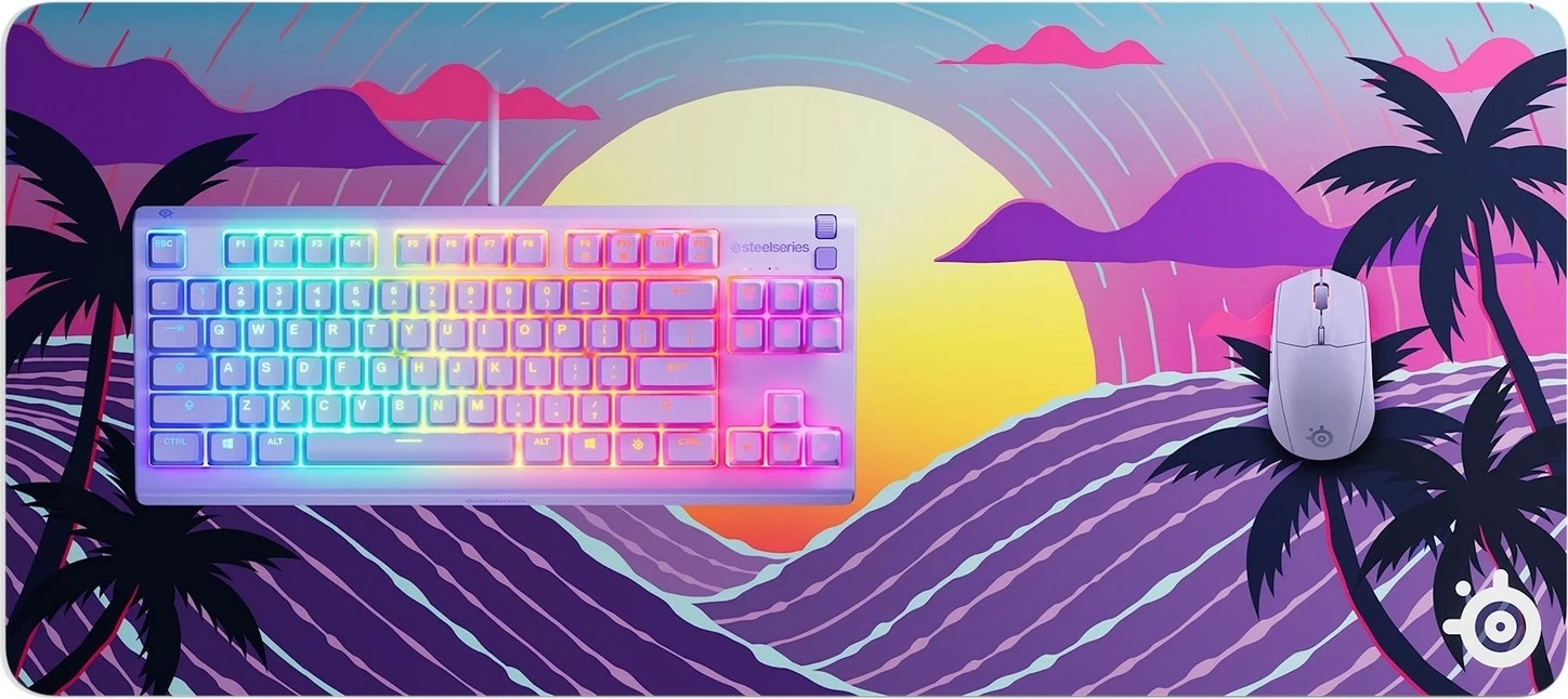 Mauspad SteelSeries QcK XXL Neon Sunset, shumëngjyrësh