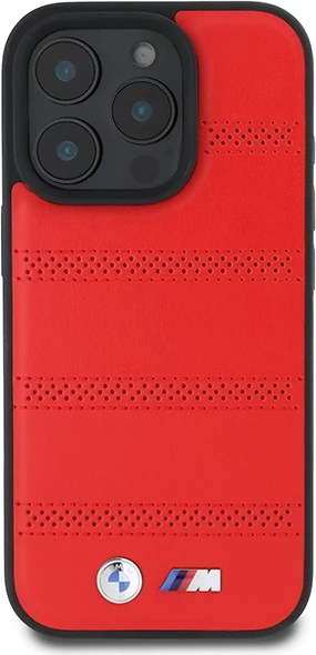 Mbështjellës BMW M Perforated And Stitched Line MagSafe për iPhone 16 Pro, i kuq