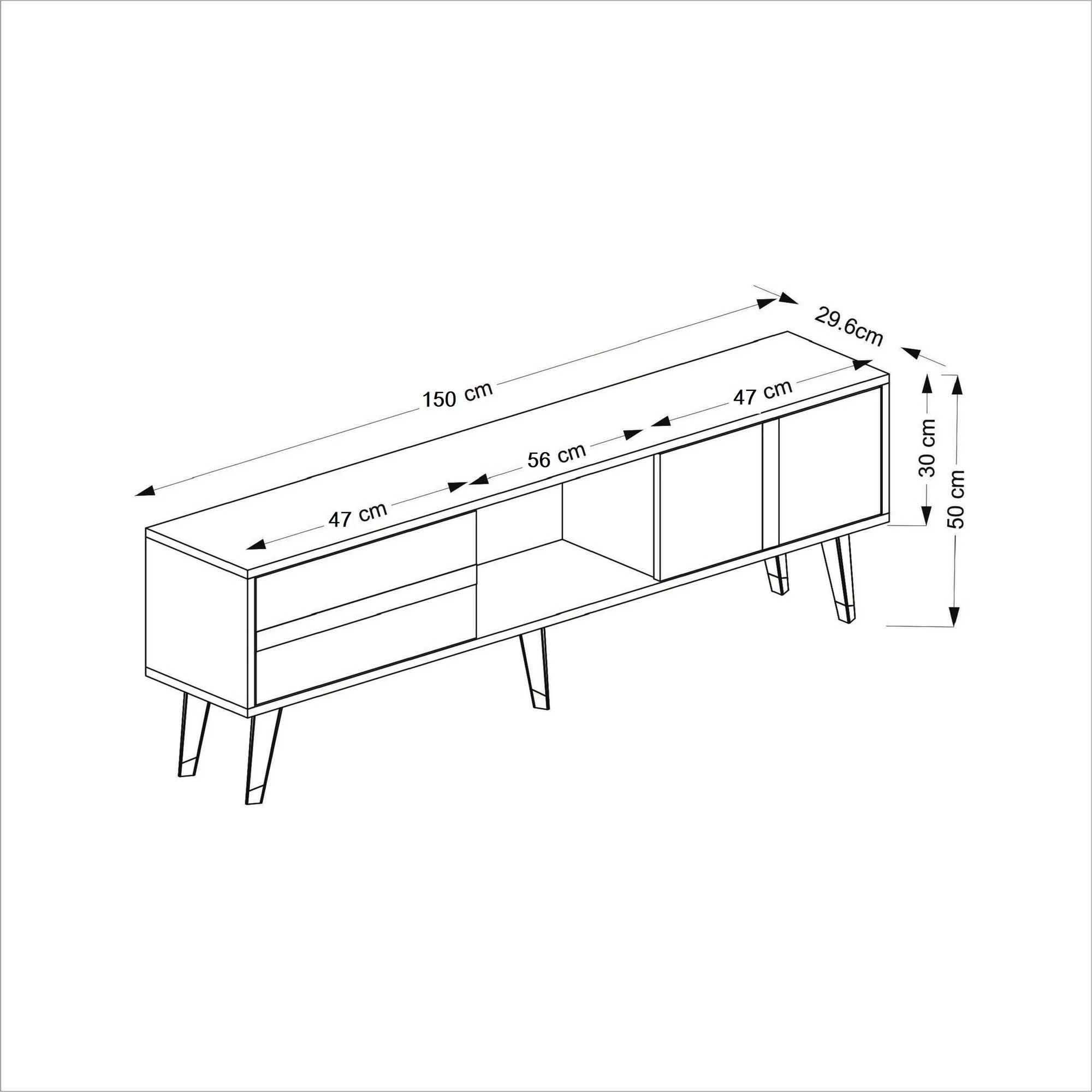 Komodë TV Hanah Home, me oxhak elektrik, anthracite, ari