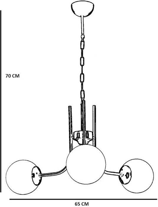 Llambë tavani Opviq Nevada, 3 llampa, ngjyrë qelqi bal dhe ar