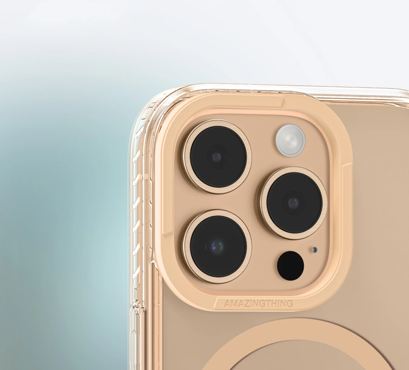 Mbështjellës AmazingThing Titan Pro Mag me unazë magnetike për iPhone 16 Pro Max, Rozë e artë