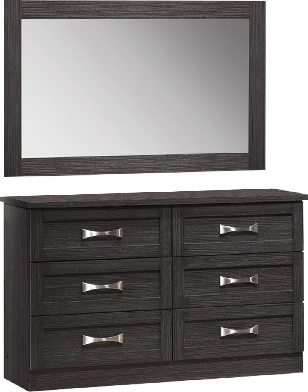 Komodinë për dhomë gjumi me pasqyrë, Zebrano, FH10172.01, 120x40x76 cm