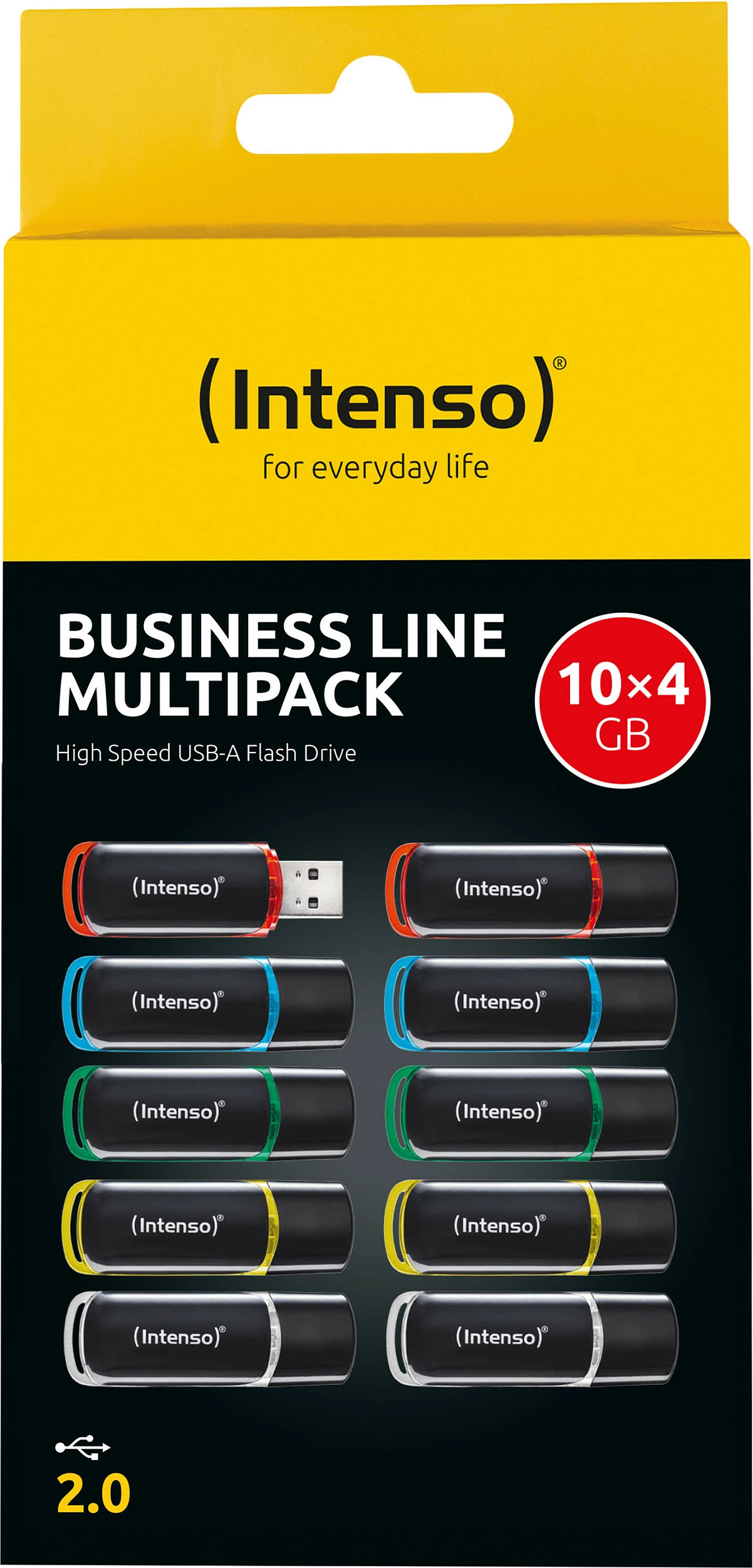USB Flash Intenso 3511551, 4GB, USB-A 2.0, multipack 10 copë, ngjyra të ndryshme