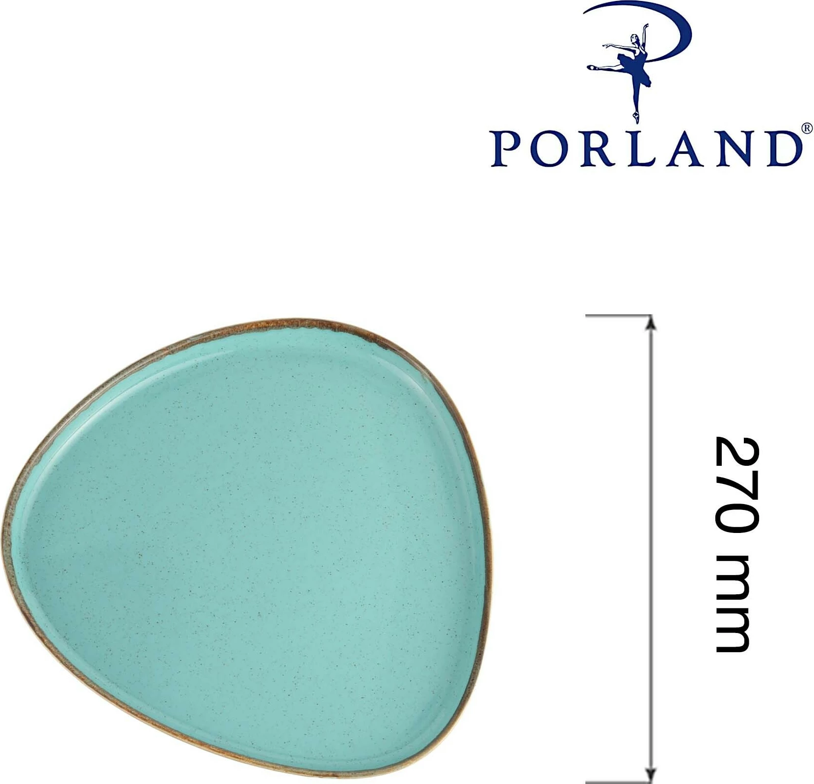 Pjatë trekëndore Porland Seasons Laguna 270 mm, blu e qiellit, set 6 copë