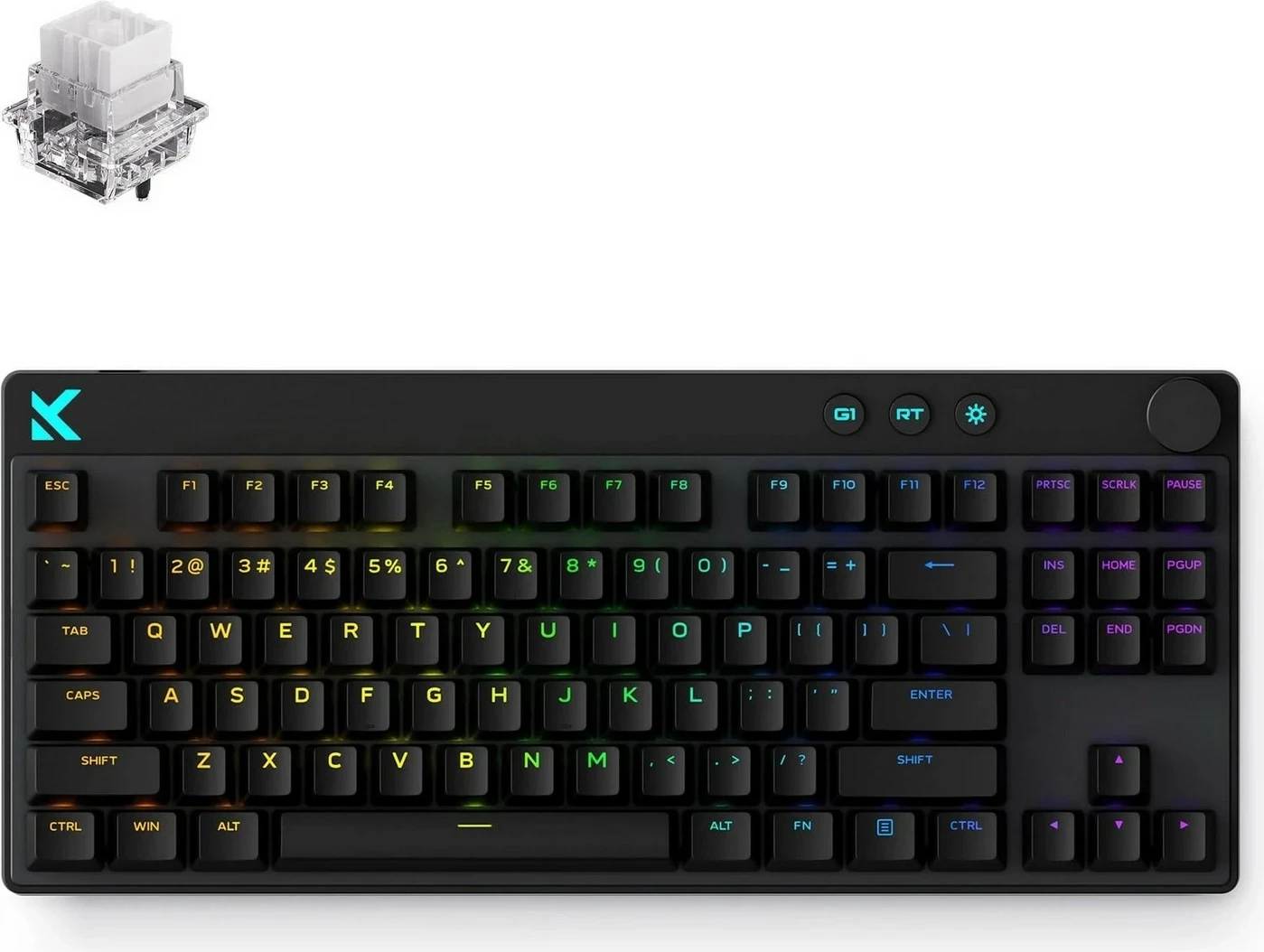Tastierë gaming Mchose Mix 87, 80%, RGB, me kabllo, ngjyrë e zezë