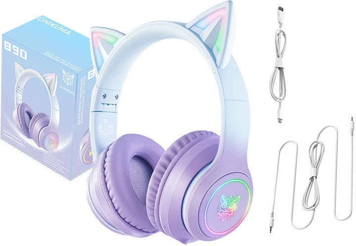 Kufje gaming ONIKUMA B90, Bluetooth 5.0, me mikrofon, RGB, blu/vjollcë