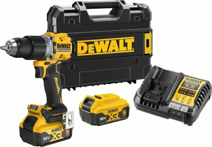 Burgji/vidhosës pa kabllo DeWalt DCD805P2T-QW 18 V 90 Nm 2x5 Ah set me karikues + TSTAK, verdhë/zi