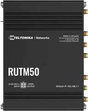 Ruter, Teltonika RUTM50, 5G dual SIM, Wi‑Fi ac 2.4/5 GHz, Gigabit Ethernet, e zezë